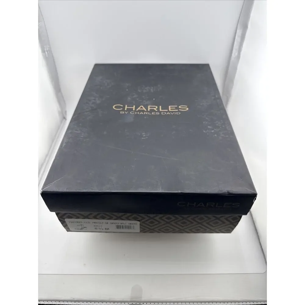 CHARLES by CHARLES DAVID White Brit Platform Wedge Leather Sandal Size 5.5 M NWB